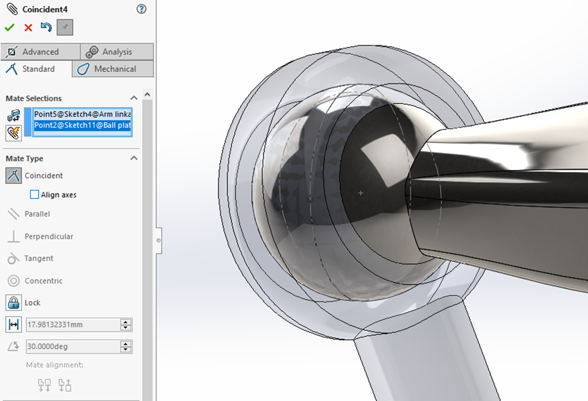 How to Mate Ball and Socket Joints in SOLIDWORKS
